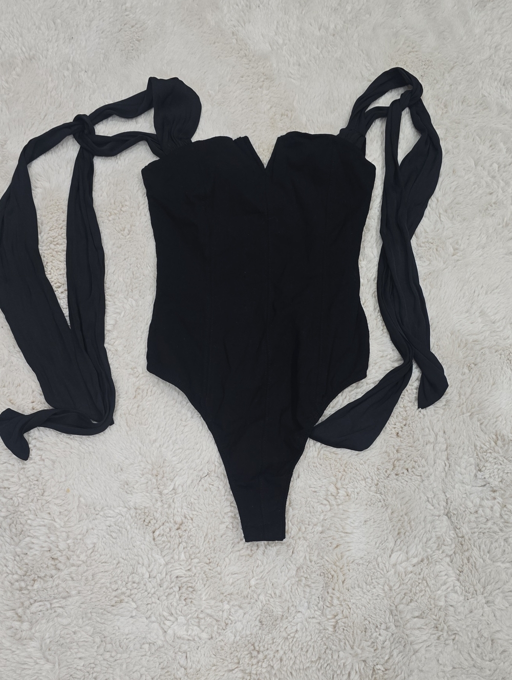 Free People Kids Black Tie-Shoulder One-Piece